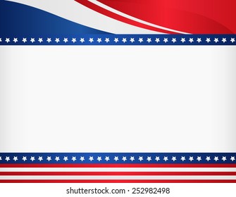 American / USA patriotic frame with empty space on center A traditional vintage american poster design