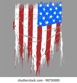 american vector flag drawing watercolor