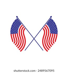 American vector icon illustration design template