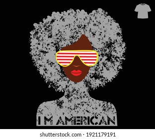 I am American Vector T-shirt Design