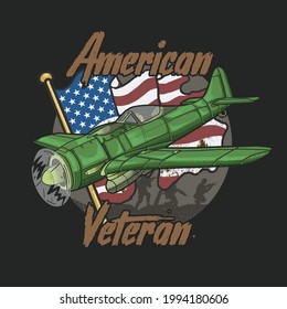 american veteran aircraft squad illustration