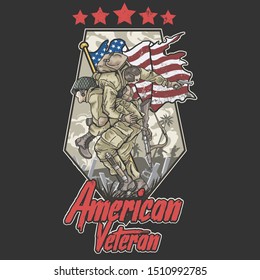 american veteran brotherhood illustration vector