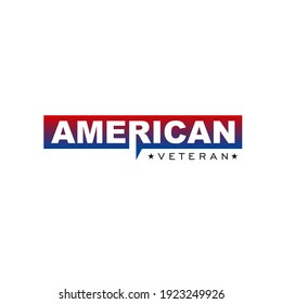 american veteran. modern minimalist design logo vector