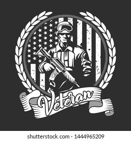 american veteran soldier illustration vector