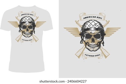 American Veteran T-Shirt Design Concept.