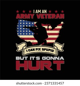 American Veteran typography t-shirt design