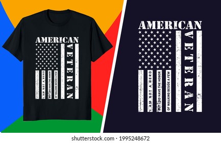 American Veteran USA Flag T-shirt Graphic Illustration vector design, Veteran T-Shirt design vector file. svg