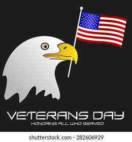 American veterans day celebration with head of eagle eps10