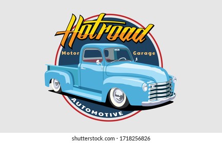 American vintage car sticker hot road vector illustration