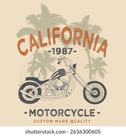 American Vintage Chopper Motorcycle  Graphic Design