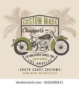 American Vintage Chopper Motorcycle  Graphic Design