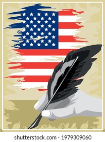 american vintage declaration independence flag