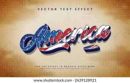 American vintage, editable vector text effect with modern concept. Suitable for american event theme.
