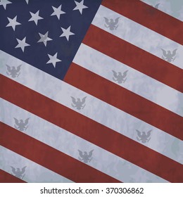 American Vintage Flag Background. 