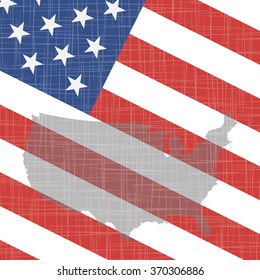 American Vintage Flag Background. 