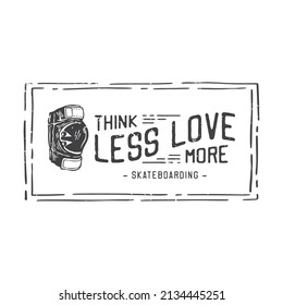 american vintage illustration think less love more for t shirt design