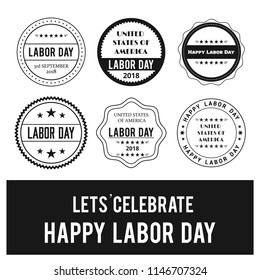 American vintage labor day badges set Vector
