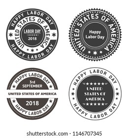 American vintage labor day badges set Vector