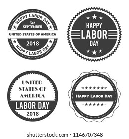 American vintage labor day badges set Vector