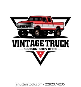 american vintage truck illustration logo vector