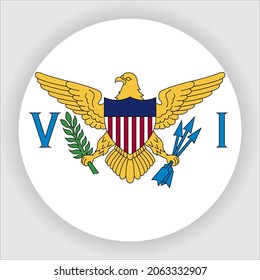 American Virgin Islands Flat Rounded Country Flag Icon