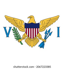 American Virgin Islands Square Country Flag Icon