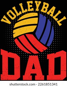  American Volleyball Dad Father’s Day T-Shirt design.