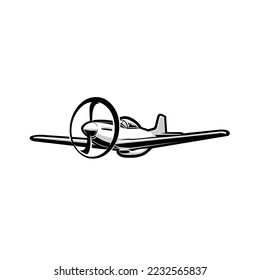 American War Bird Fighter Plane Vector Illustration Isolated