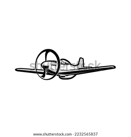 American War Bird Fighter Plane Vector Illustration Isolated
