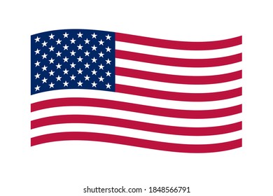 American Wave Flag vector, american flag isolated on a white background