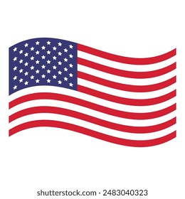 American waving flag. United States. Vector