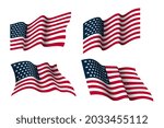 american waving flag vector graphic collection for any business especially for background, poster, flyer, banner, etc.