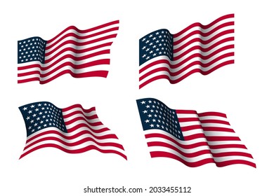 colección gráfica vectorial de bandera ondulada americana para cualquier negocio, especialmente para fondo, afiche, volante, banner, etc.