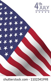 American  waving flag vector illustration