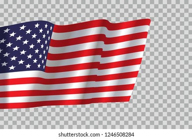 American  waving flag vector illustration