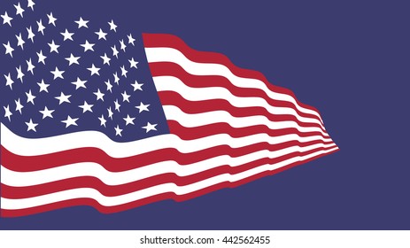 American  waving flag vector illustration