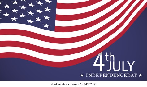American  waving flag vector illustration