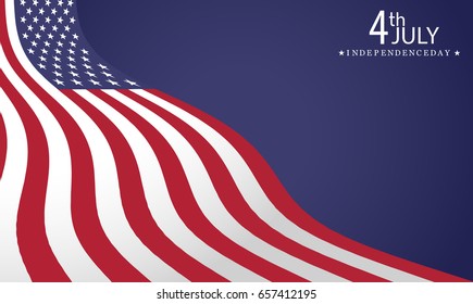 American  waving flag vector illustration