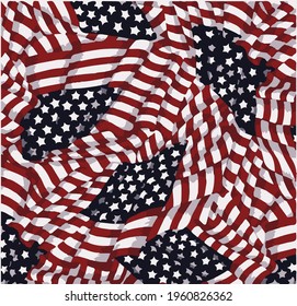 American wavy flag pattern for textile print