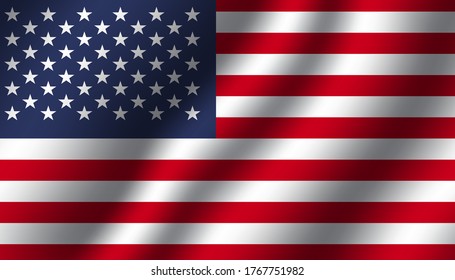 american wavy flag vector illustration