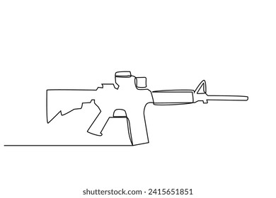 american weapon m4a1 gun object one line art design