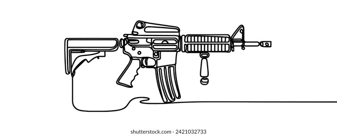 arma estadounidense m4a1 objeto de arma de una línea diseño de arte