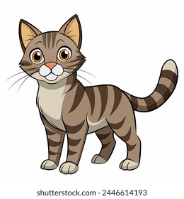 Ilustración vectorial de gato de pelo alambrado aislado sobre fondo blanco en estilo de dibujos animados.