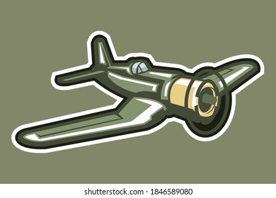 American world war II fighter plane vector illustration