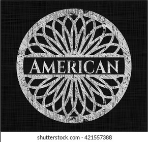 American written with chalkboard texture