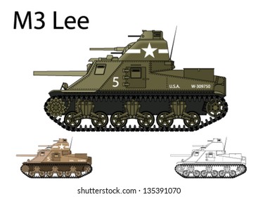 American WW2 M3 Lee medium tank