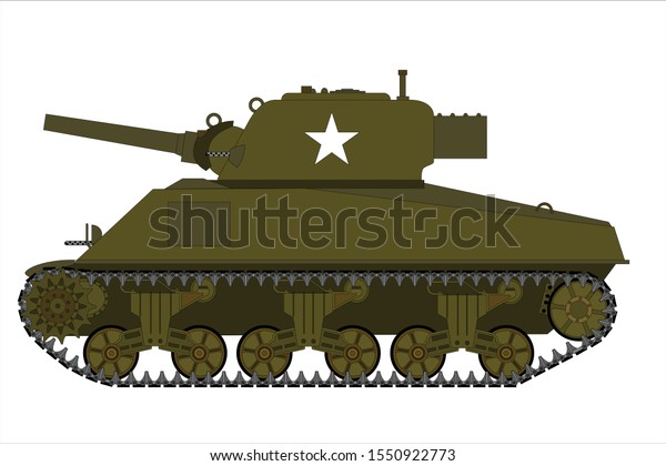 American Ww2 M4 Sherman Tank On Stock Vector (Royalty Free) 1550922773 ...