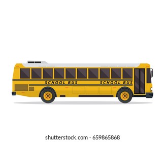 American Yellow School Bus Illustration, Suitable For Print, Game Asset, Infographic, Web, And Other Graphic Related Purpose