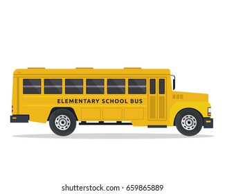 American Yellow School Bus Illustration, Suitable For Print, Game Asset, Infographic, Web, And Other Graphic Related Purpose