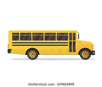 American Yellow School Bus Illustration, Suitable For Print, Game Asset, Infographic, Web, And Other Graphic Related Purpose